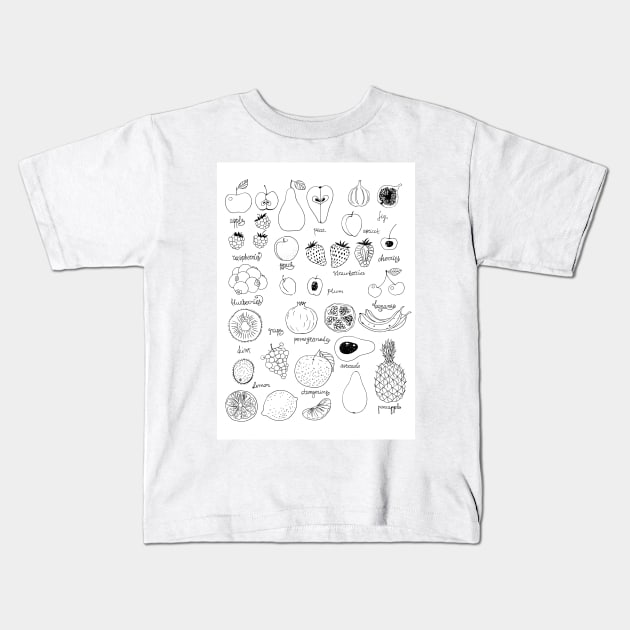 Fruits Kids T-Shirt by katerinamk